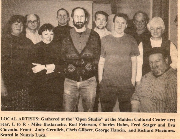 Early photo of Malden Sketch Group 1997, Advocate newspaper.